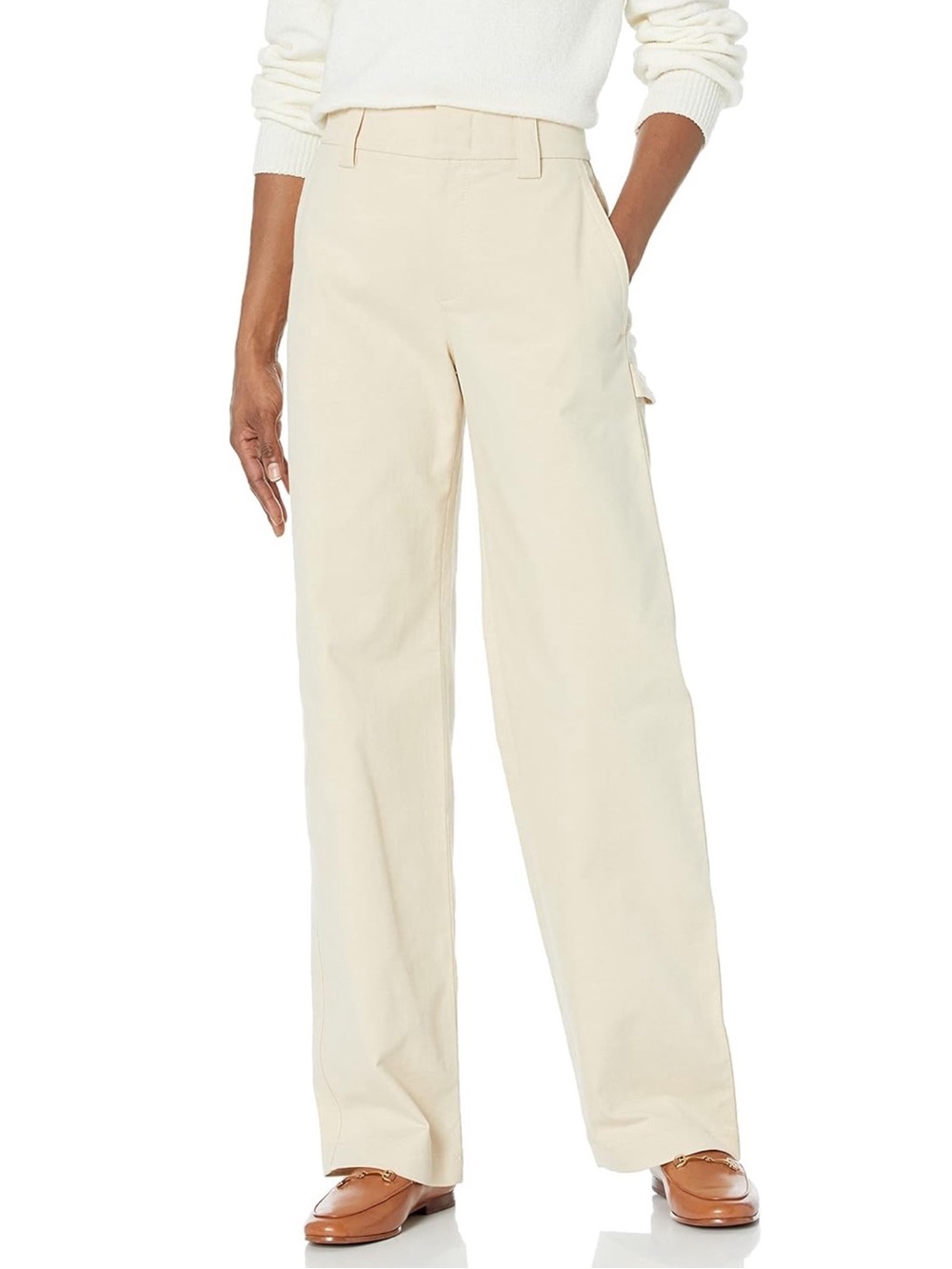 VINCE Casual Utility Pants Trousers Oat Cream Organic Cotton